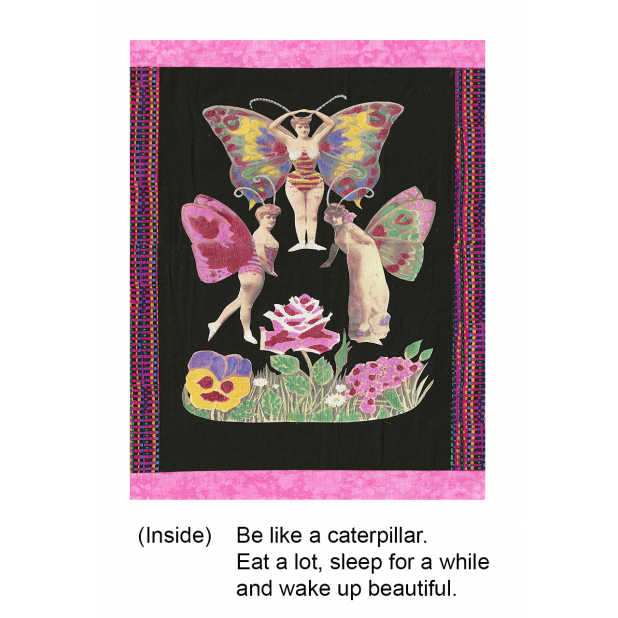 Butterfly girl card - 3 with flowers