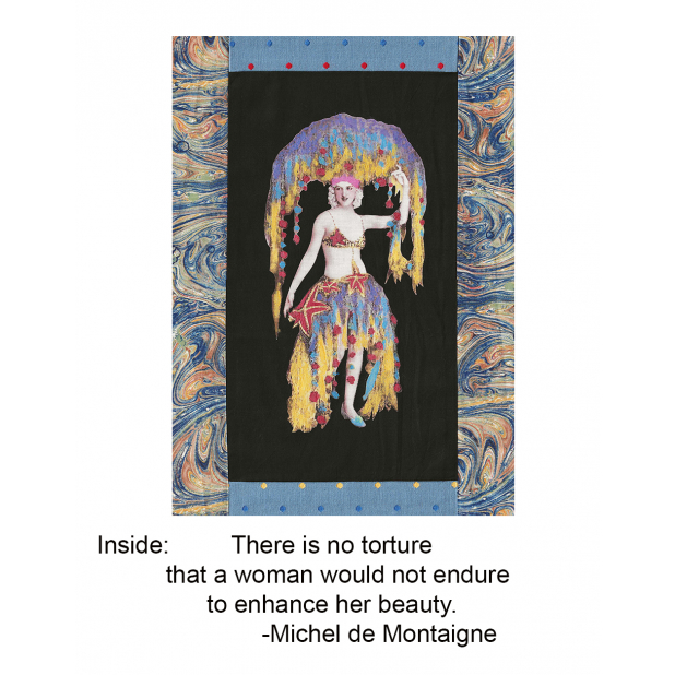 Casino de Paris dancer card with de Montaigne quote