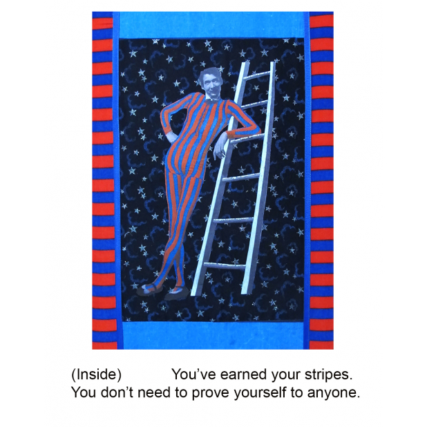 Circus card - striped clown