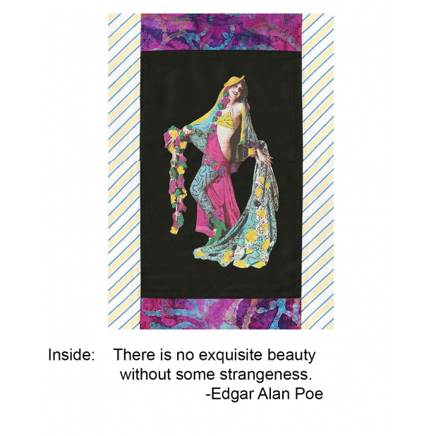 Moulin Rouge dancer card with Poe quote