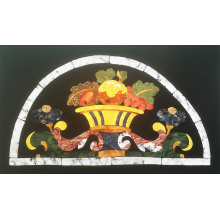 These fabric collages are based on inlaid Italian marble designs. 18 x 30