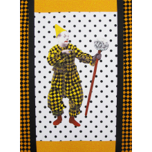 Fabric photo, painted and collaged. Original size 12" x 16"