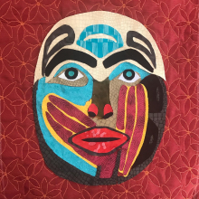 Fabric collages  - Canadian indigenous peoples' masks