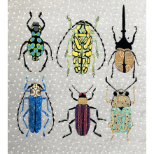 Fabric collages - Fish, Flowers and Bugs